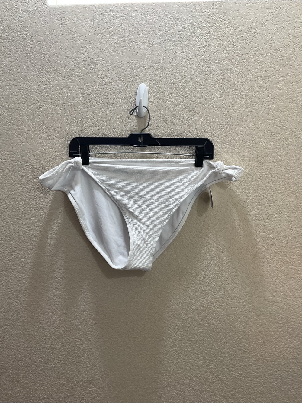 Decree White Textured Side-Tie Bikini Bottoms - Classic White